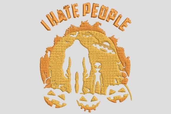 Review: Bigfoot Hate People Halloween Embroidery Design
