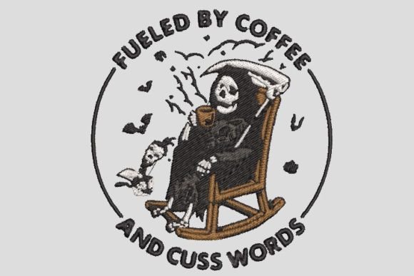 Review: Death Skeleton Fueled by Coffee Embroidery
