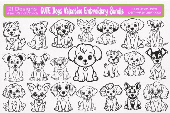 Reviewing the Cute Dogs Valentine Embroidery Bundle